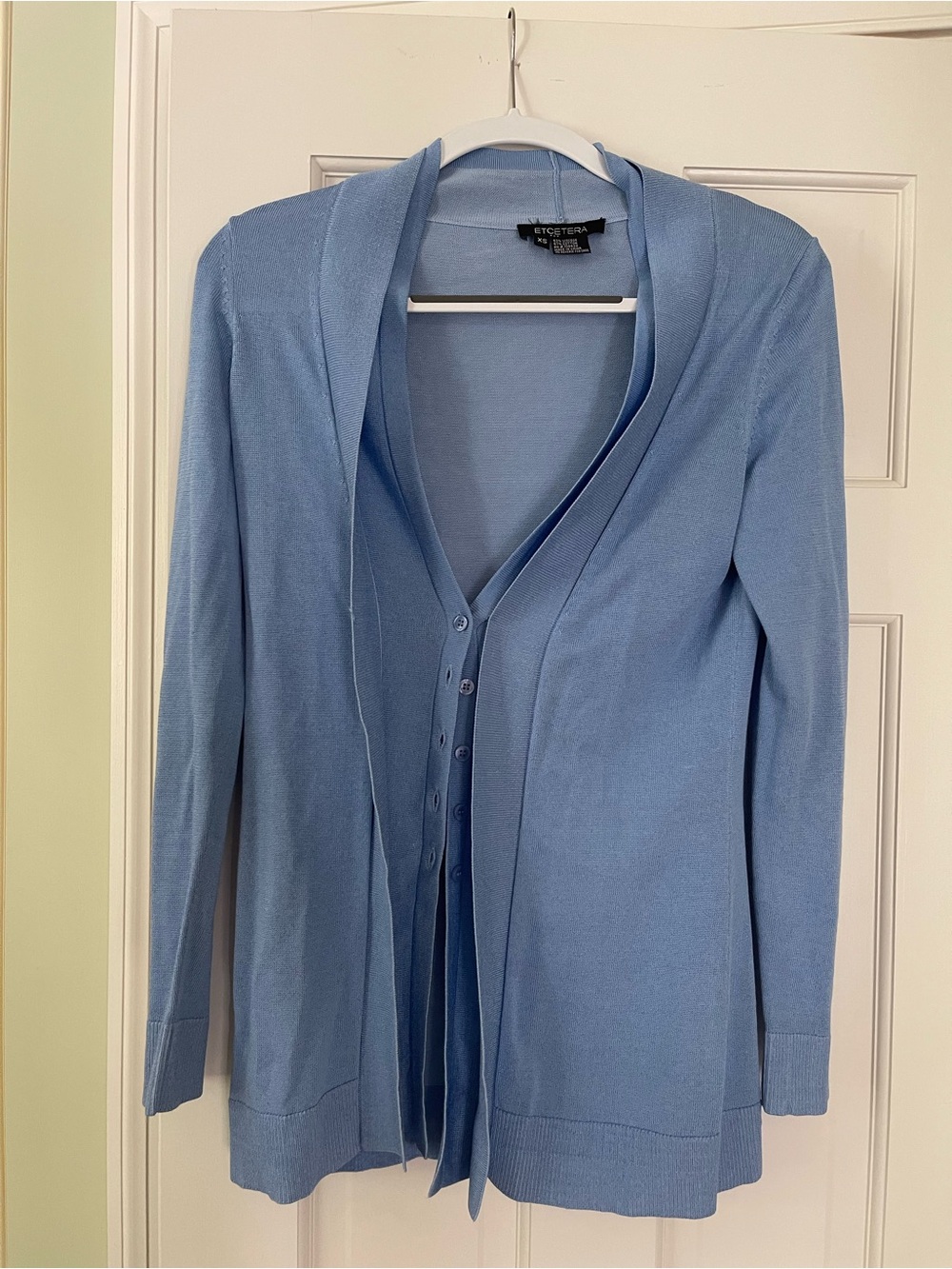 Etcetera Sky Blue Layered Open-Front Cardigan